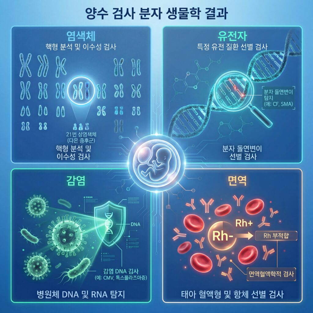 기쁜소식산부인과 양수검사 분자생물학 결과 — 염색체 유전자 감염 면역 검사